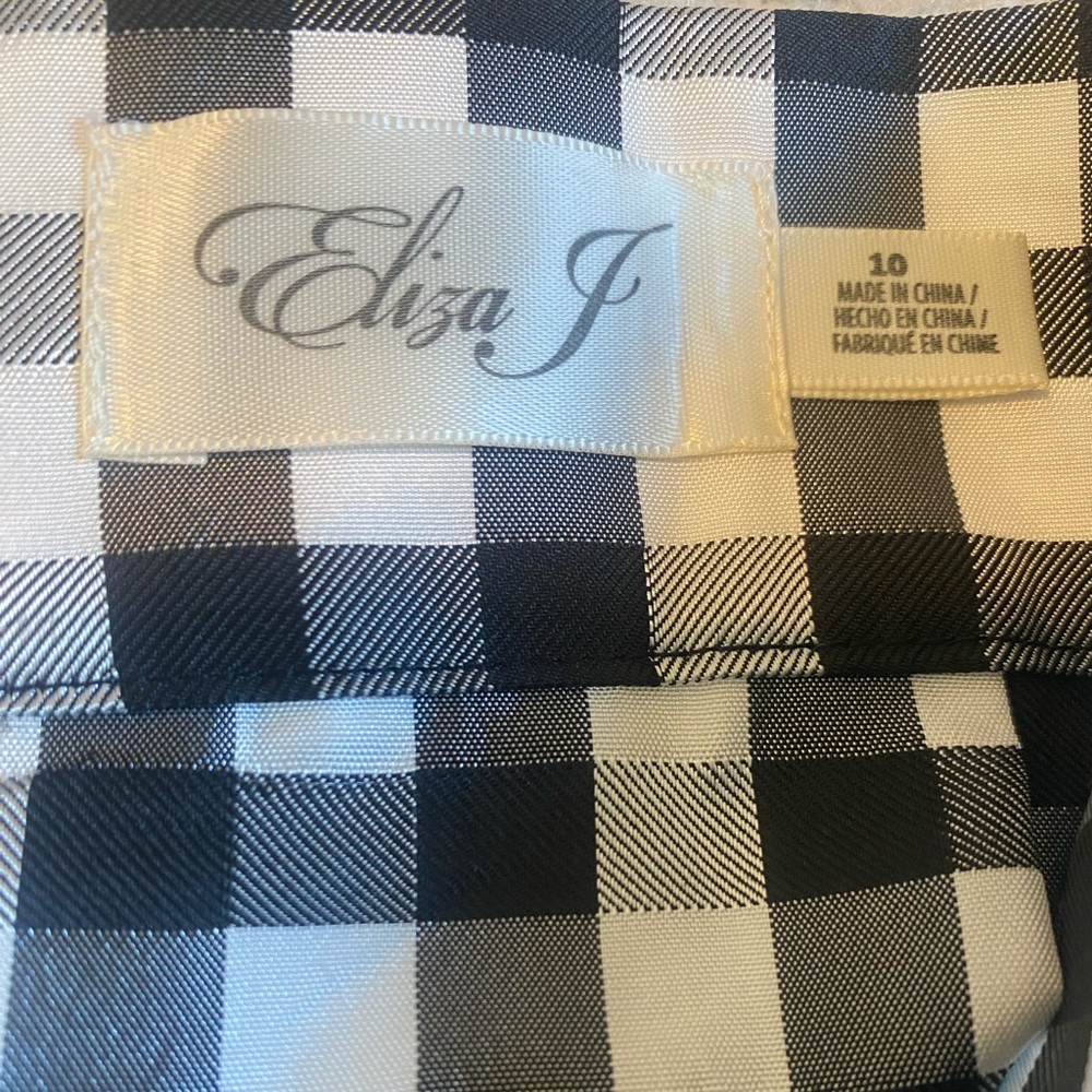 Eliza J Black and White Gingham Pleated Maxi Skirt - Picture 8 of 8